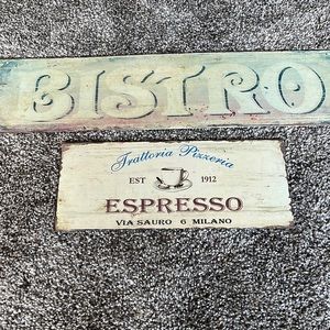 Bistro and Expresso metal signs